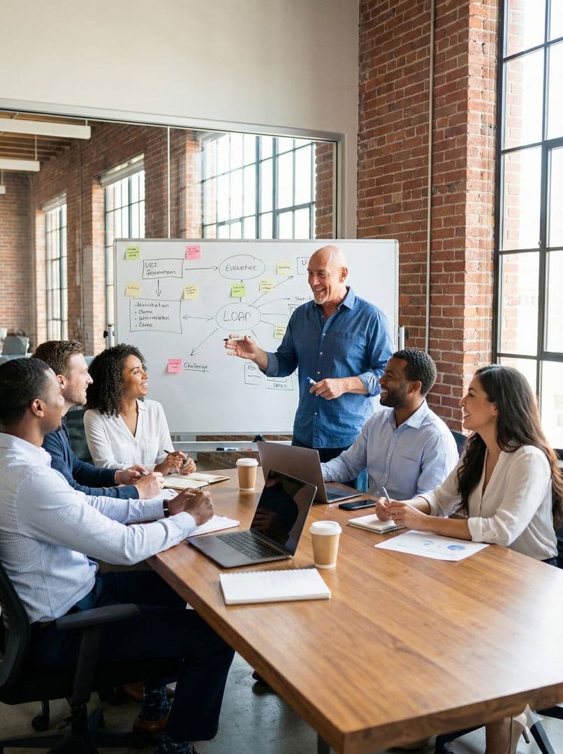 Team Meeting im modernen Büro - professionelle Zusammenarbeit bei matd ag